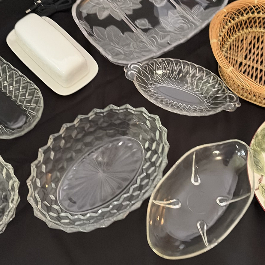 Assorted Serving Platters, Glass Bowls, and Decorative Trays - image 6 of 13
