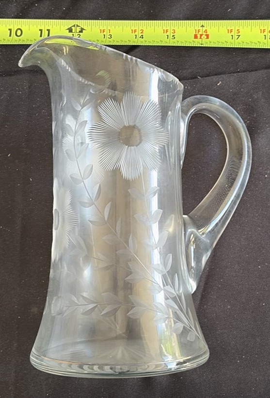 Etched Glass Pitcher and Six Tumblers - image 4 of 4