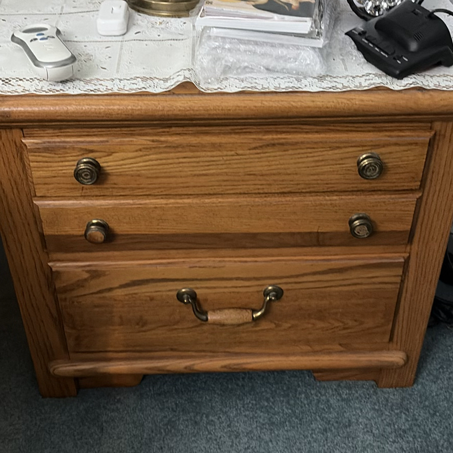 Bedroom set, 2 nightstands, 1 wardrobe, 1 dresser, 1 triple dresser with mirror - image 6 of 29