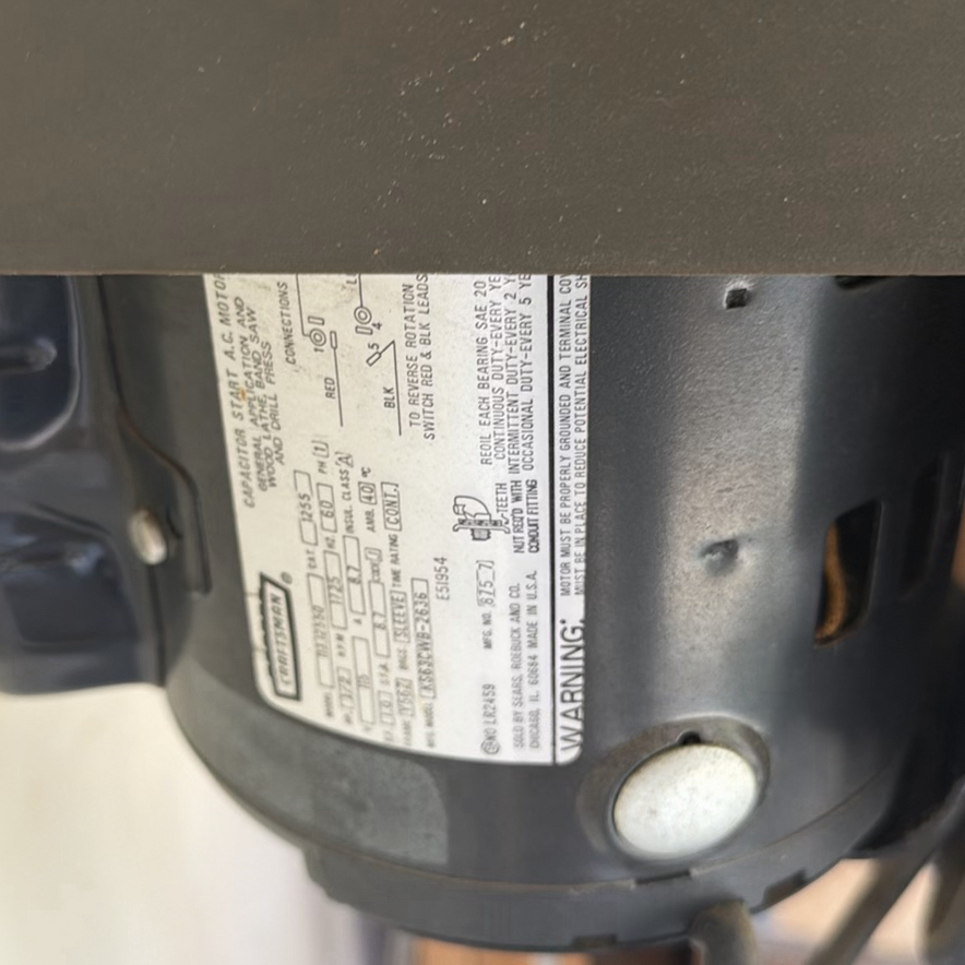 Sears Craftsman 15-1/2 Inch Drill Press with Pipe Clamps and Manual - image 5 of 6