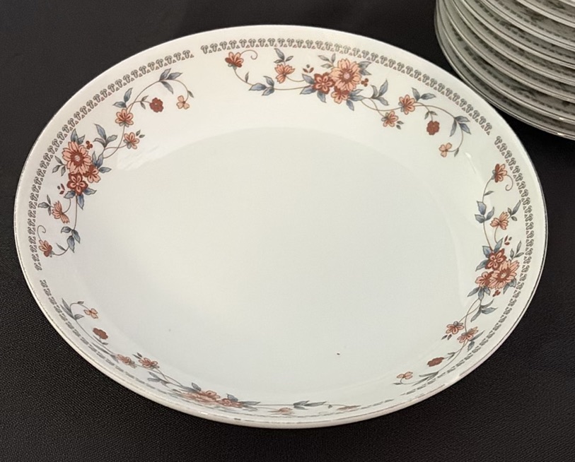 Floral Pattern Dinnerware Set with Plates, Cups, Saucers, Bowls, Platter, and Butter Dish - image 2 of 17