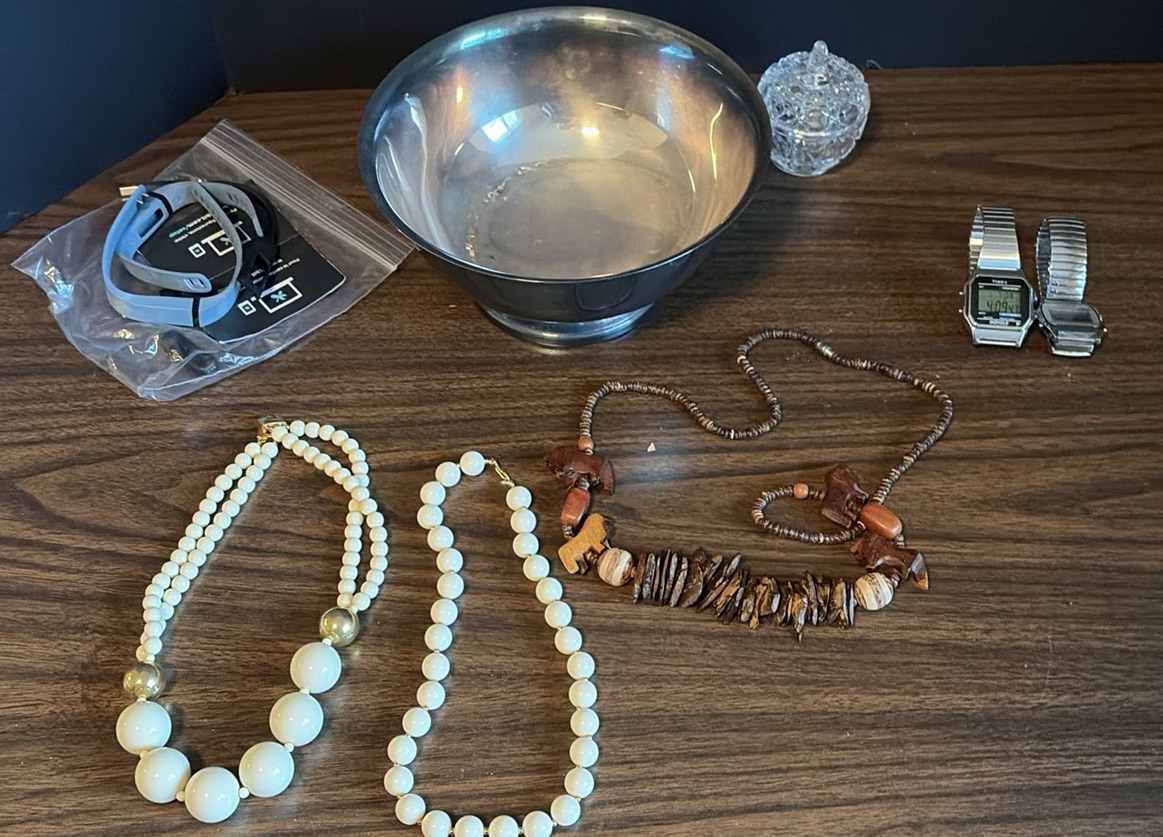 Assorted Jewelry, Digital Watches, Stainless Steel Bowl, and USB Wristbands - image 1 of 8