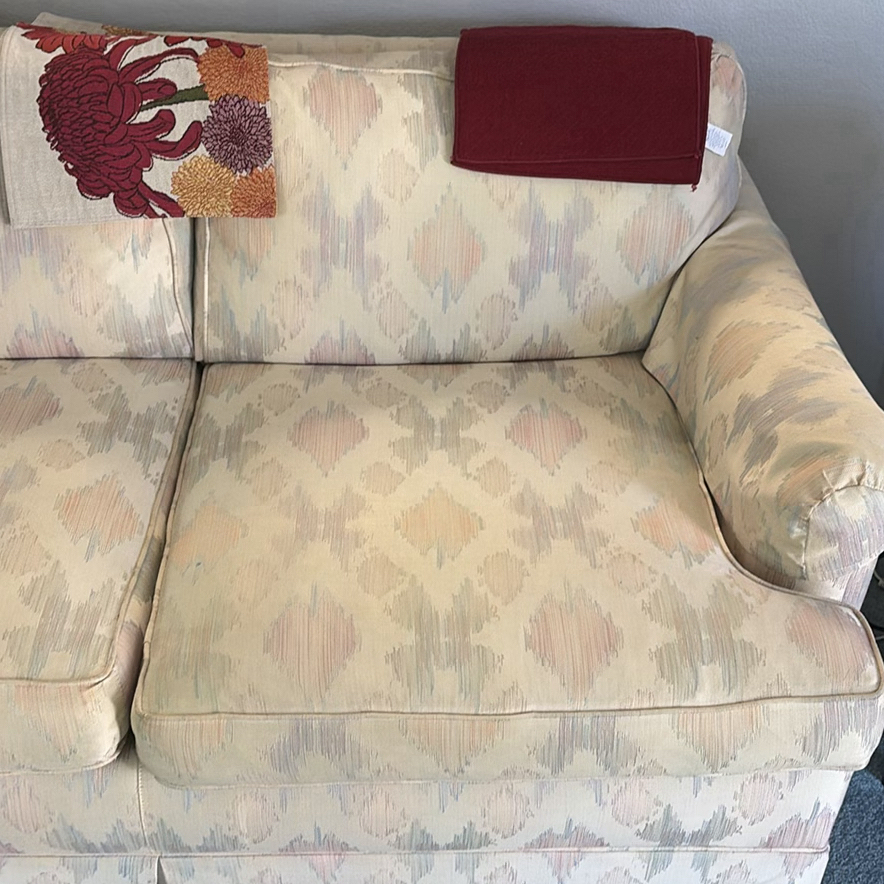 Patterned Two-Seat Sofa with Decorative Throws - image 2 of 4