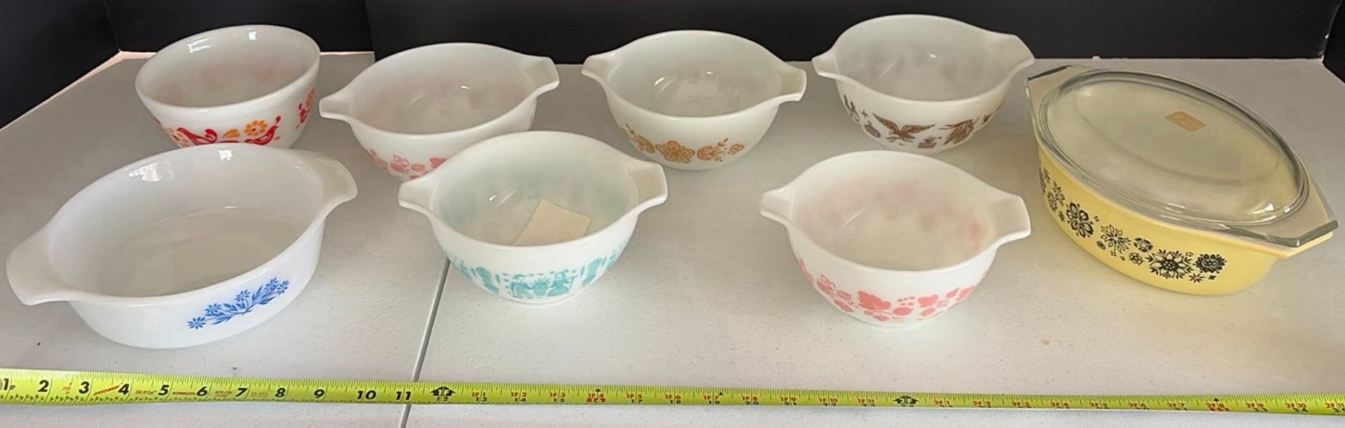 Vintage Milk Glass Mixing Bowls and Covered Casserole Dish - image 1 of 10