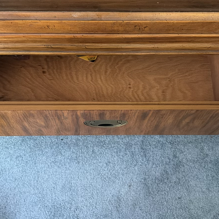 Wood Display Cabinet with Glass Shelves and Storage Drawers - image 7 of 10
