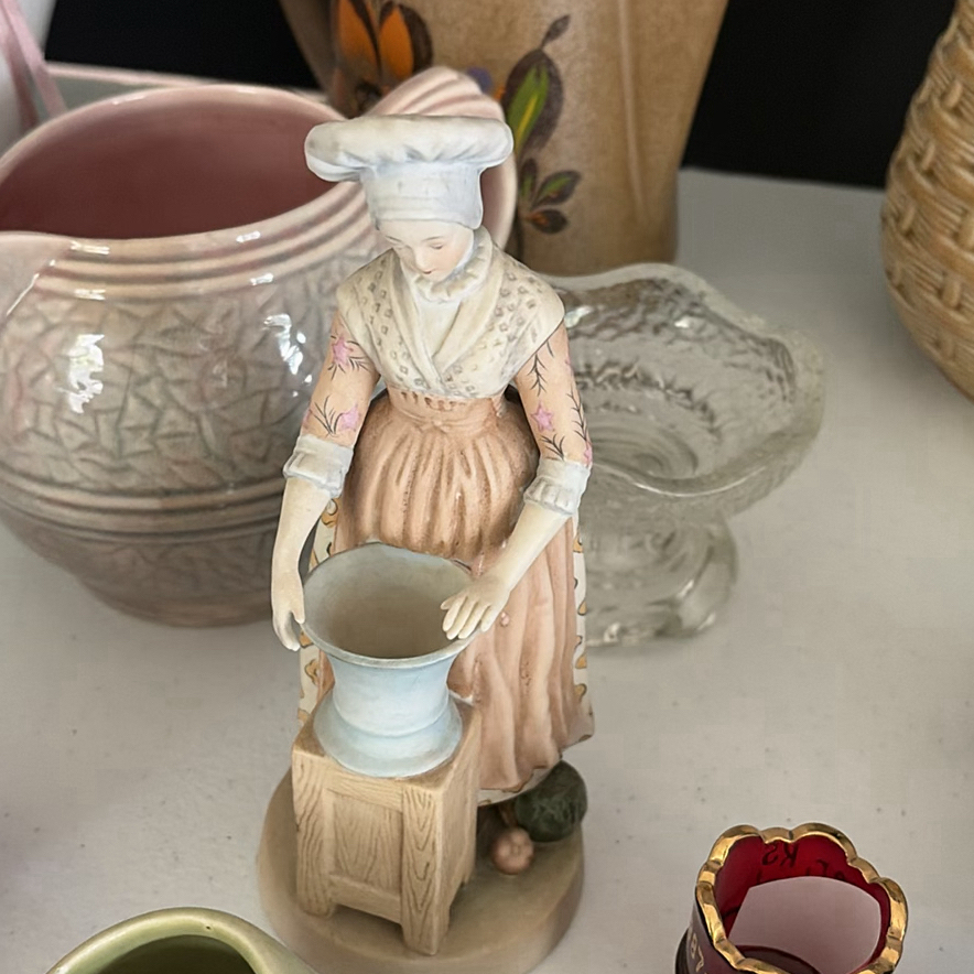 Assorted Ceramic and Glass Decorative Pitchers, Teapots, and Figurines - image 8 of 9