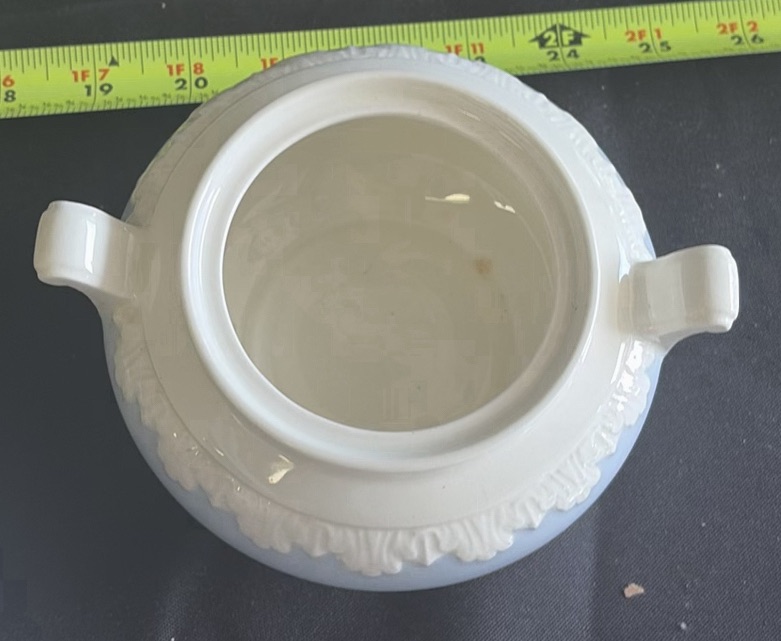 Blue and White Dinnerware Set with Plates, Cups, Teapot, and Creamer - image 11 of 12