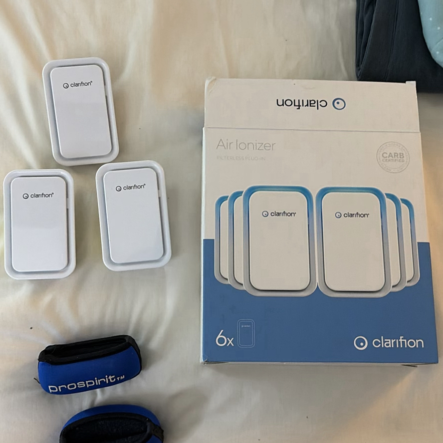 Clarifion Air Ionizers, Prospirit Bands, and Folded Clothing - image 2 of 4