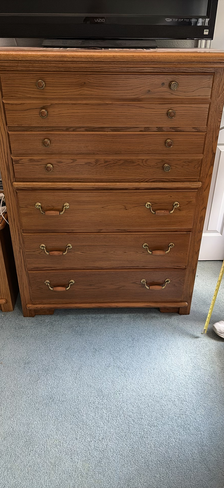 Bedroom set, 2 nightstands, 1 wardrobe, 1 dresser, 1 triple dresser with mirror  - image 17 of 29
