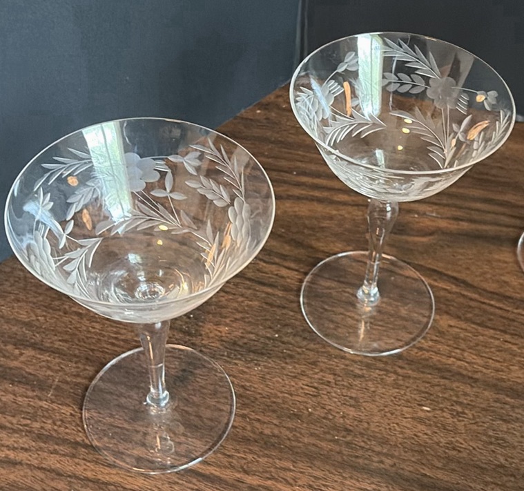 Etched Stemware Glass Set - image 4 of 4
