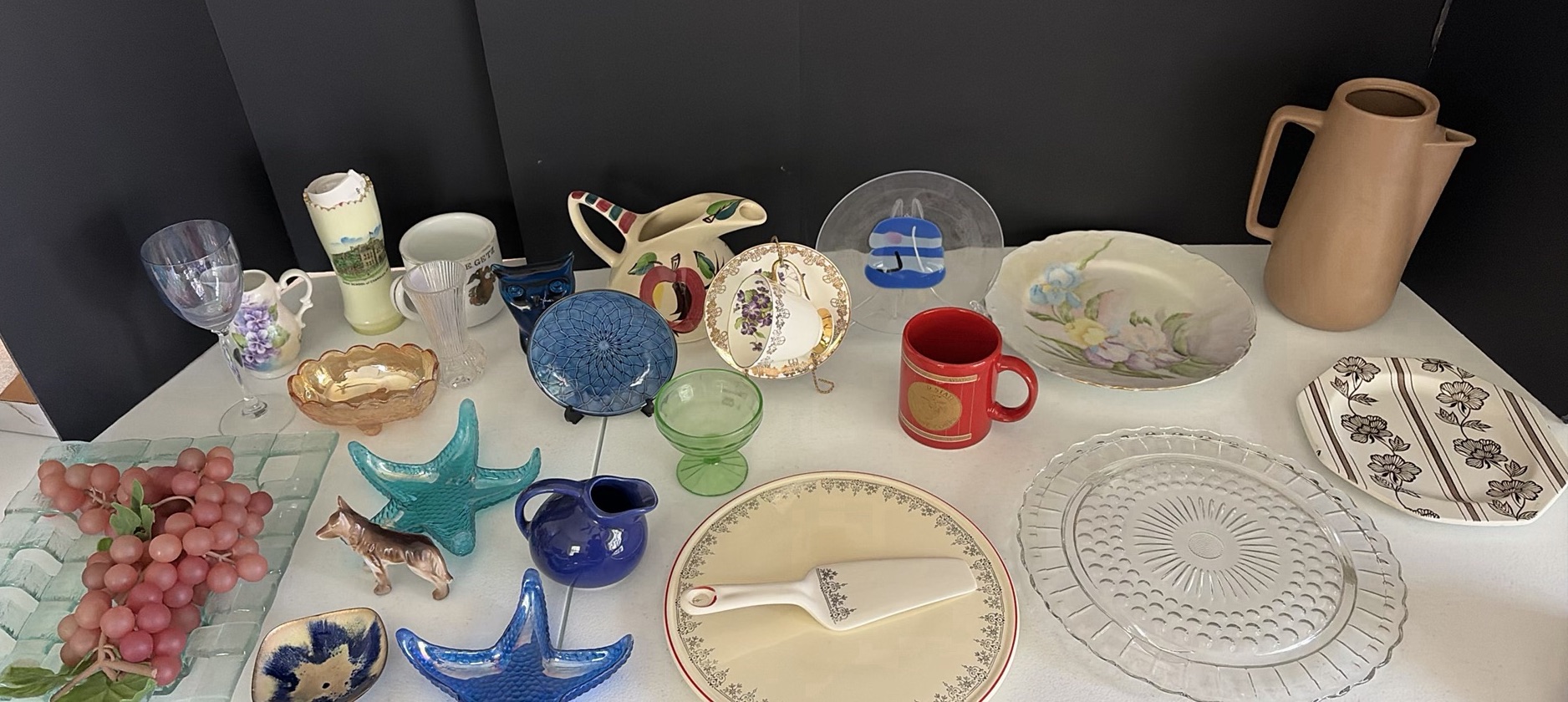Assorted Decorative Plates, Glassware, Pitcher, and Ceramic Serving Pieces - image 1 of 22