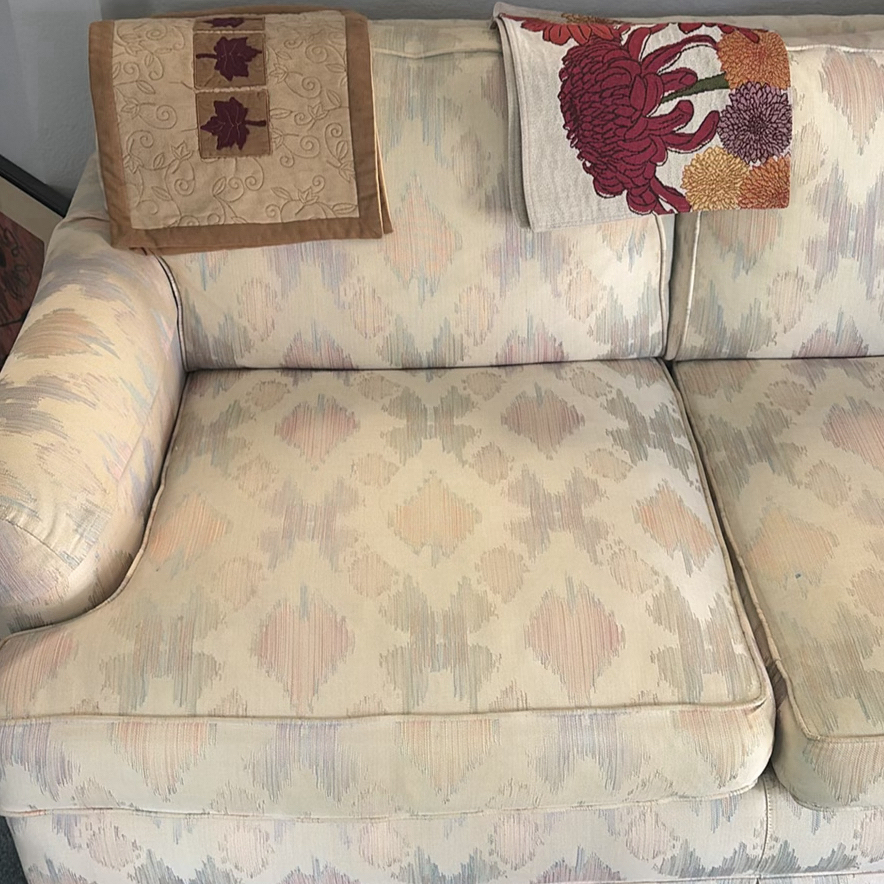 Patterned Two-Seat Sofa with Decorative Throws - image 3 of 4