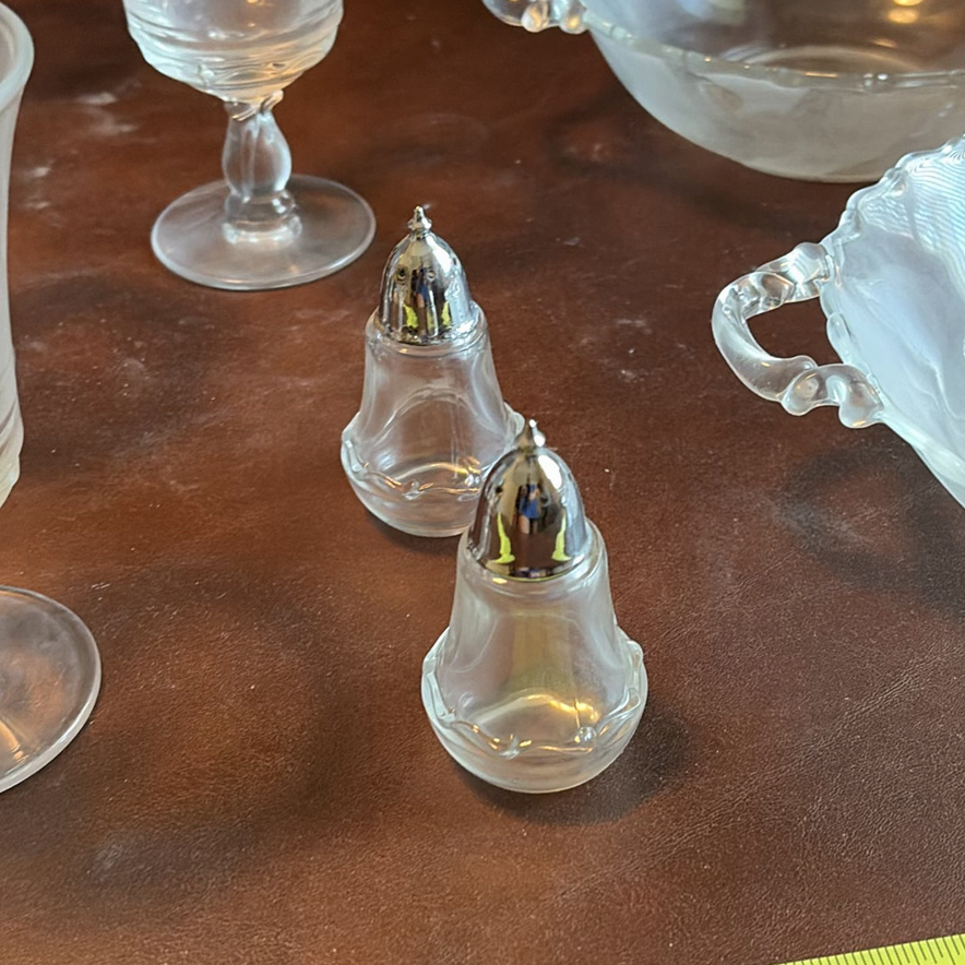 Frosted Glass Stemware, Bowls, Tray, and Shakers - image 5 of 6