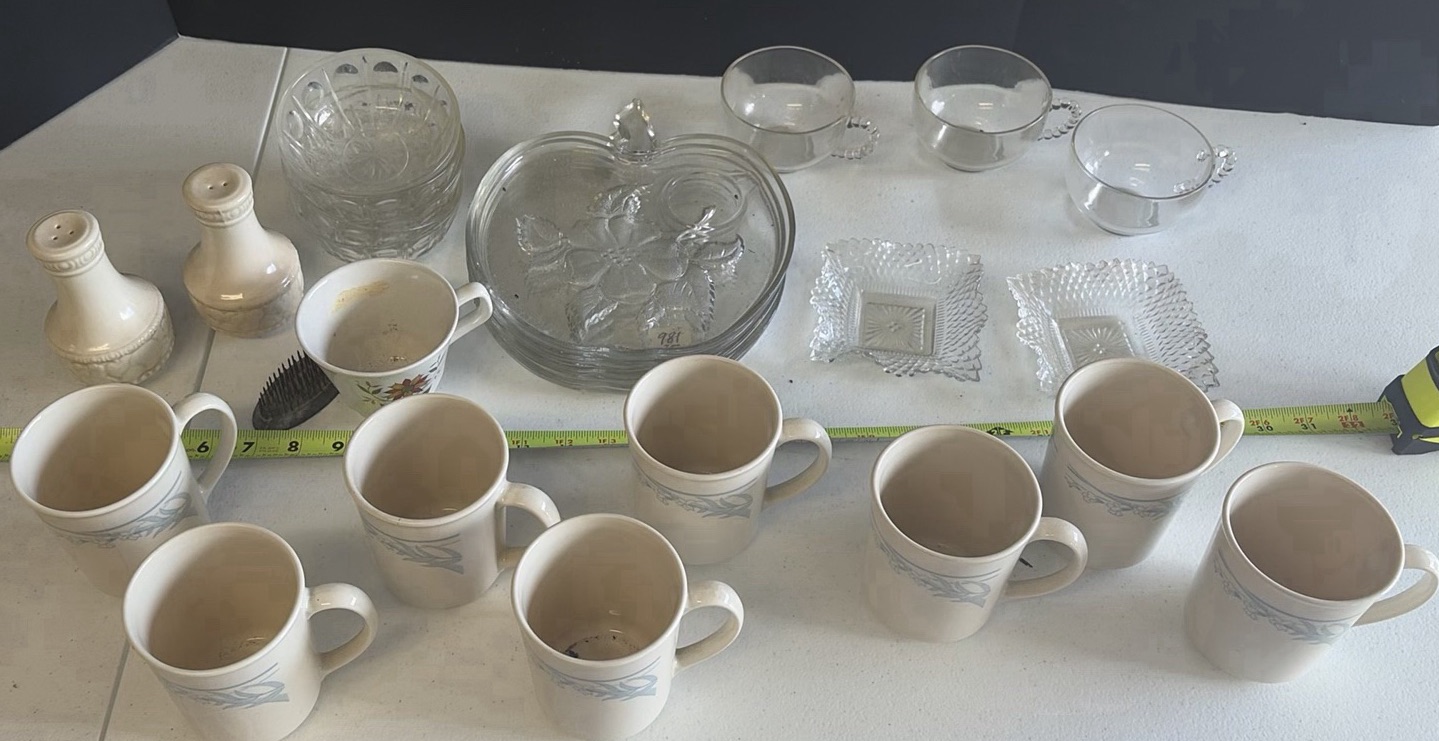 Assorted Ceramic Mugs, Glass Bowls, and Serving Dishes - image 1 of 10