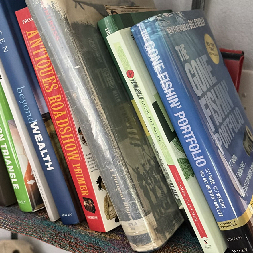 Metal and Wicker Shelving Unit with Books and Decorative Items - image 15 of 19