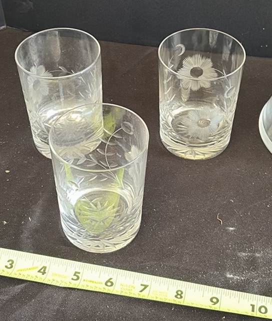Etched Glass Pitcher and Six Tumblers - image 3 of 4