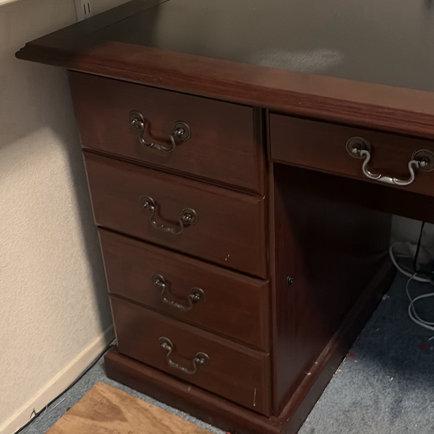 Wood Executive Desk with Drawers - image 7 of 8