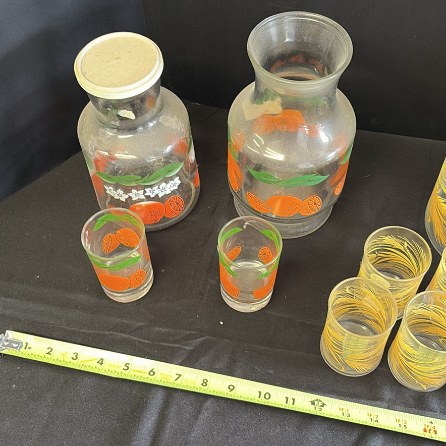 Vintage Glass Beverage Carafes and Drinking Glasses - image 3 of 5