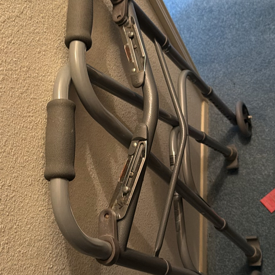 4 padded folding chairs with a folding walker - image 3 of 5