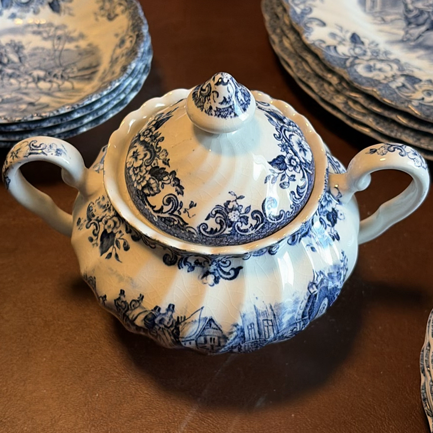Blue and White Transferware Dinnerware Set - image 11 of 13
