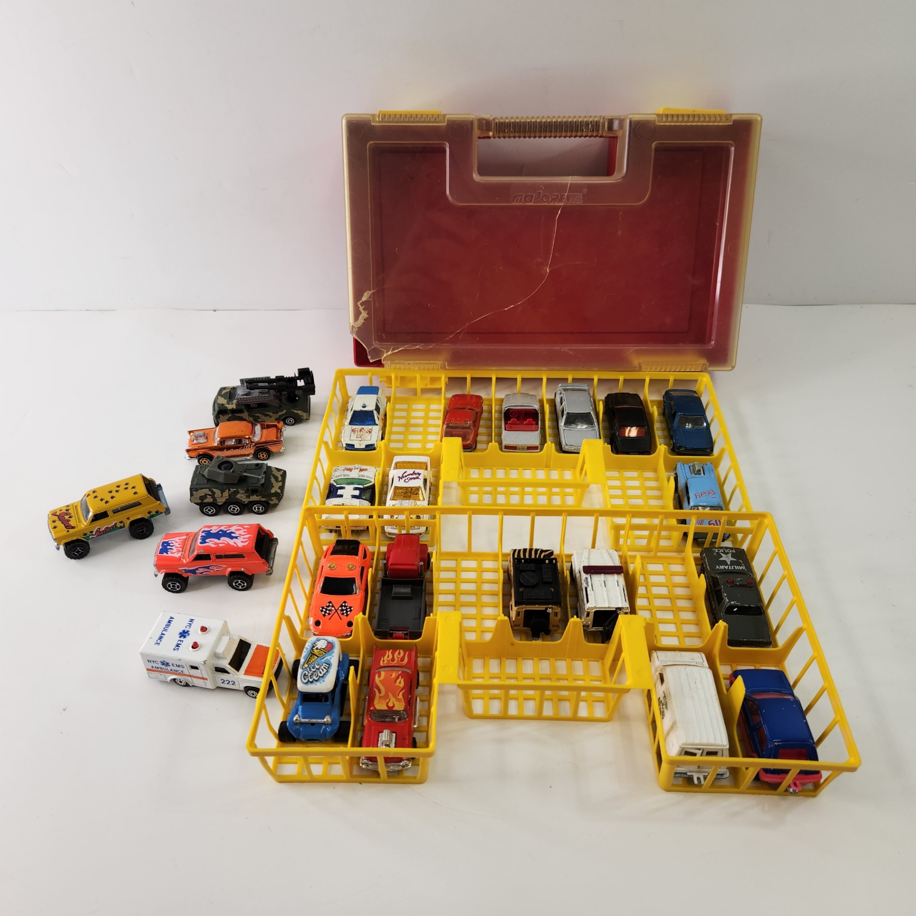 24 1980's Majorette Diecast Toy Cars W/ Case - image 1 of 9