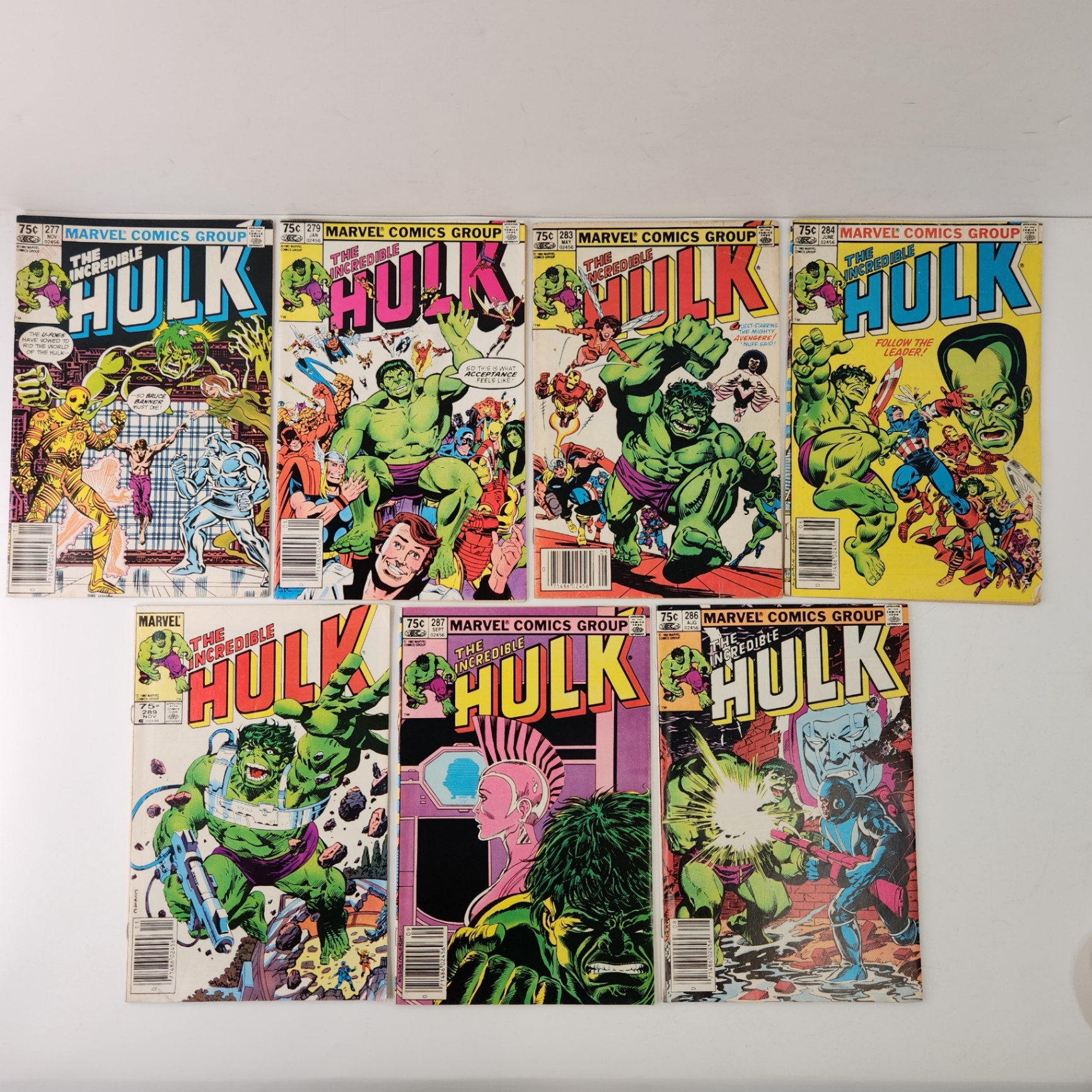 Hulk #277, 279, 283, 284, 286, 287, 289 CPV Newsstand - image 1 of 5