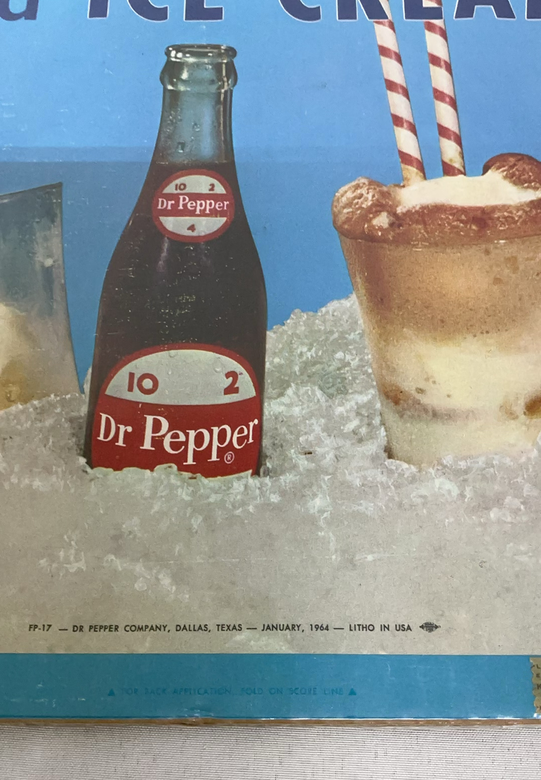 Vintage Metal Dr. Pepper Thermometer And Print Advertisement - image 6 of 8