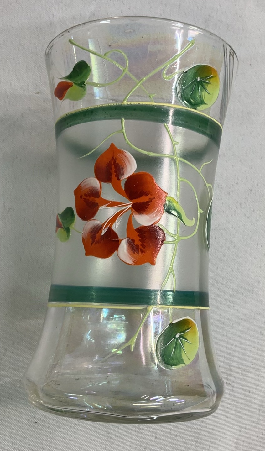 Set of six hand-painted floral glass Libby tumblers - image 3 of 4