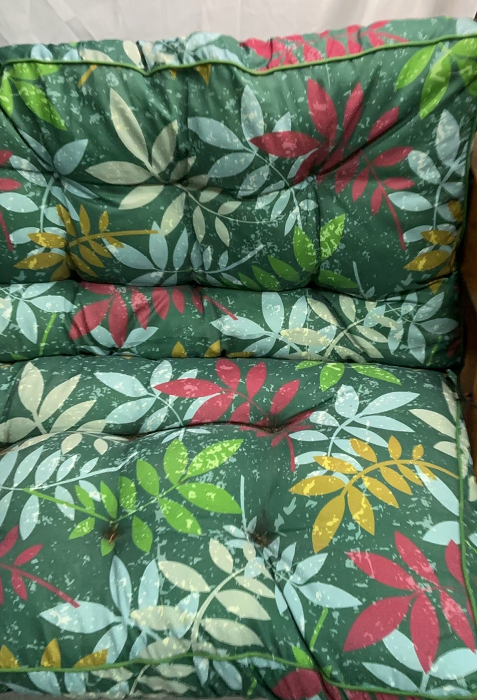Vintage Fabric Outdoor Bench Cushion - image 4 of 5