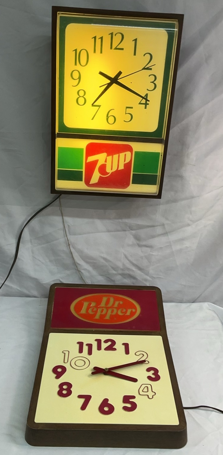 Vintage 7-up And Dr. Pepper Clocks - image 1 of 7