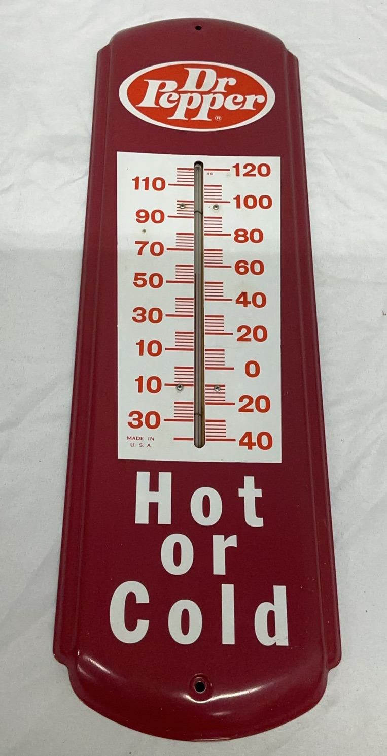 Vintage Metal Dr. Pepper Thermometer And Print Advertisement - image 2 of 8
