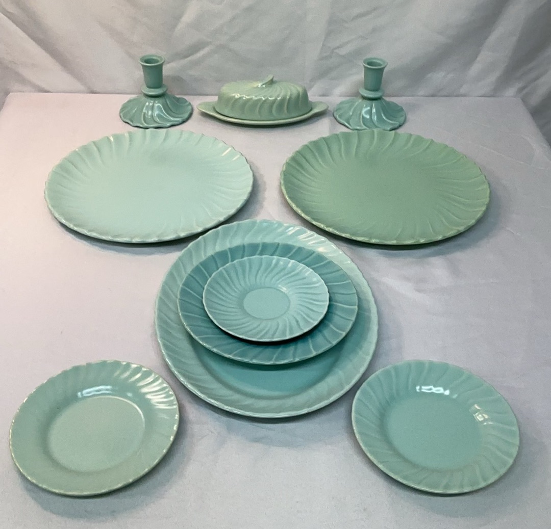 Franciscan Coronado Ceramics in turquoise and seafoam colors - image 1 of 8