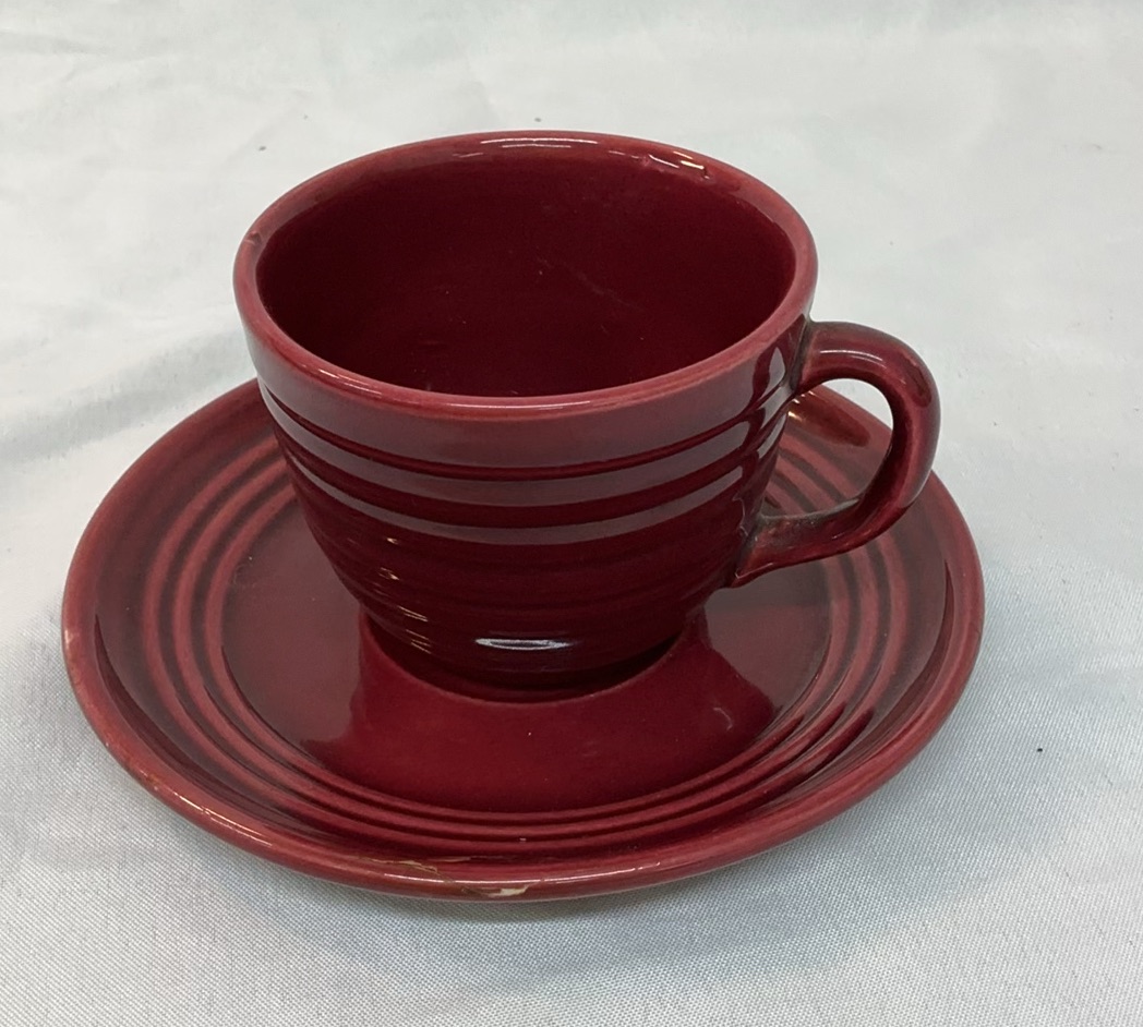 Bauer Ceramics cups, saucers and small pitcher - image 11 of 13