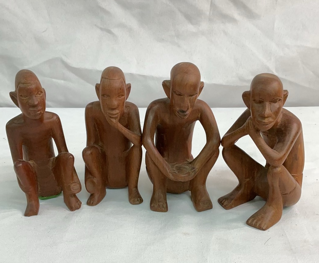 4 Carved Wood Figurines - image 1 of 5