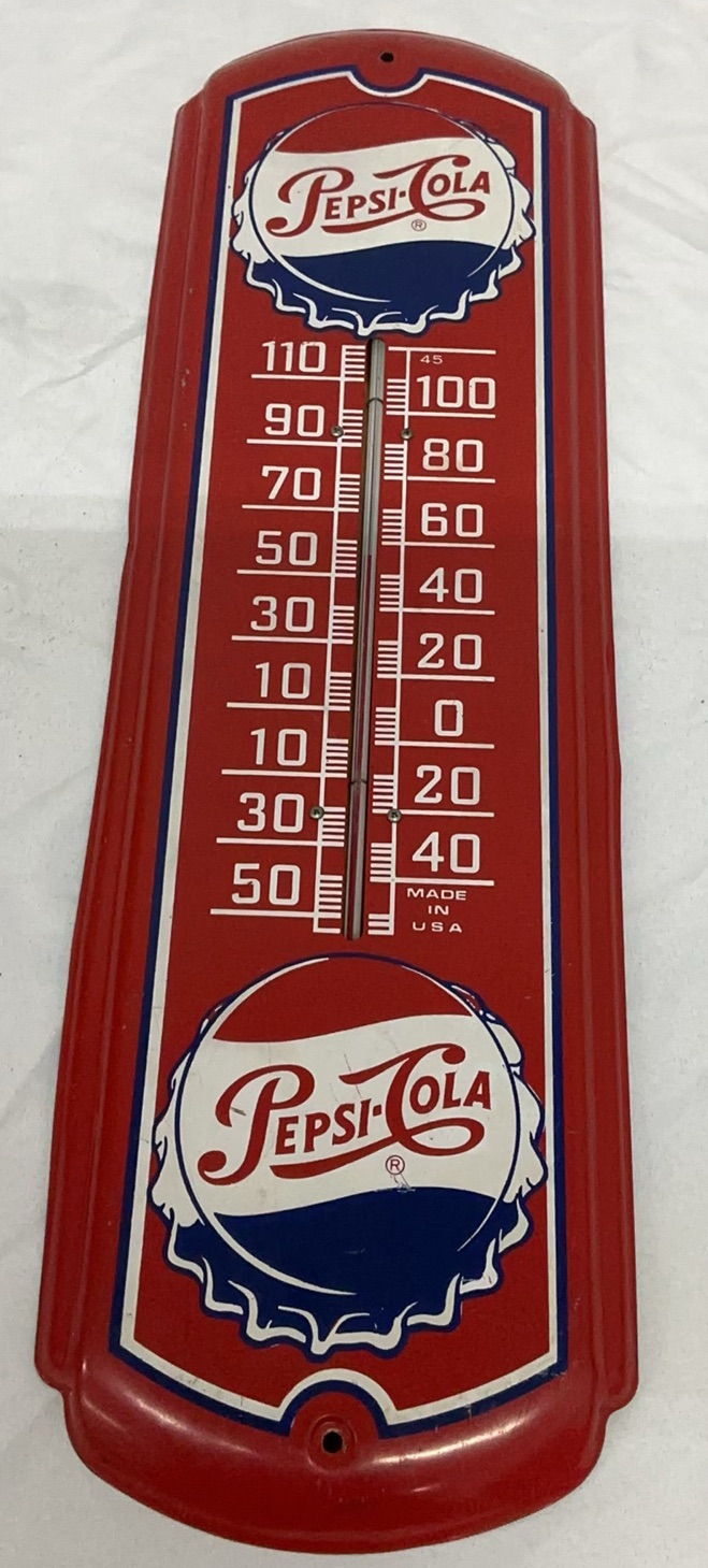 Vintage Metal Pepsi Thermometers And Bottle Carrier - image 5 of 10