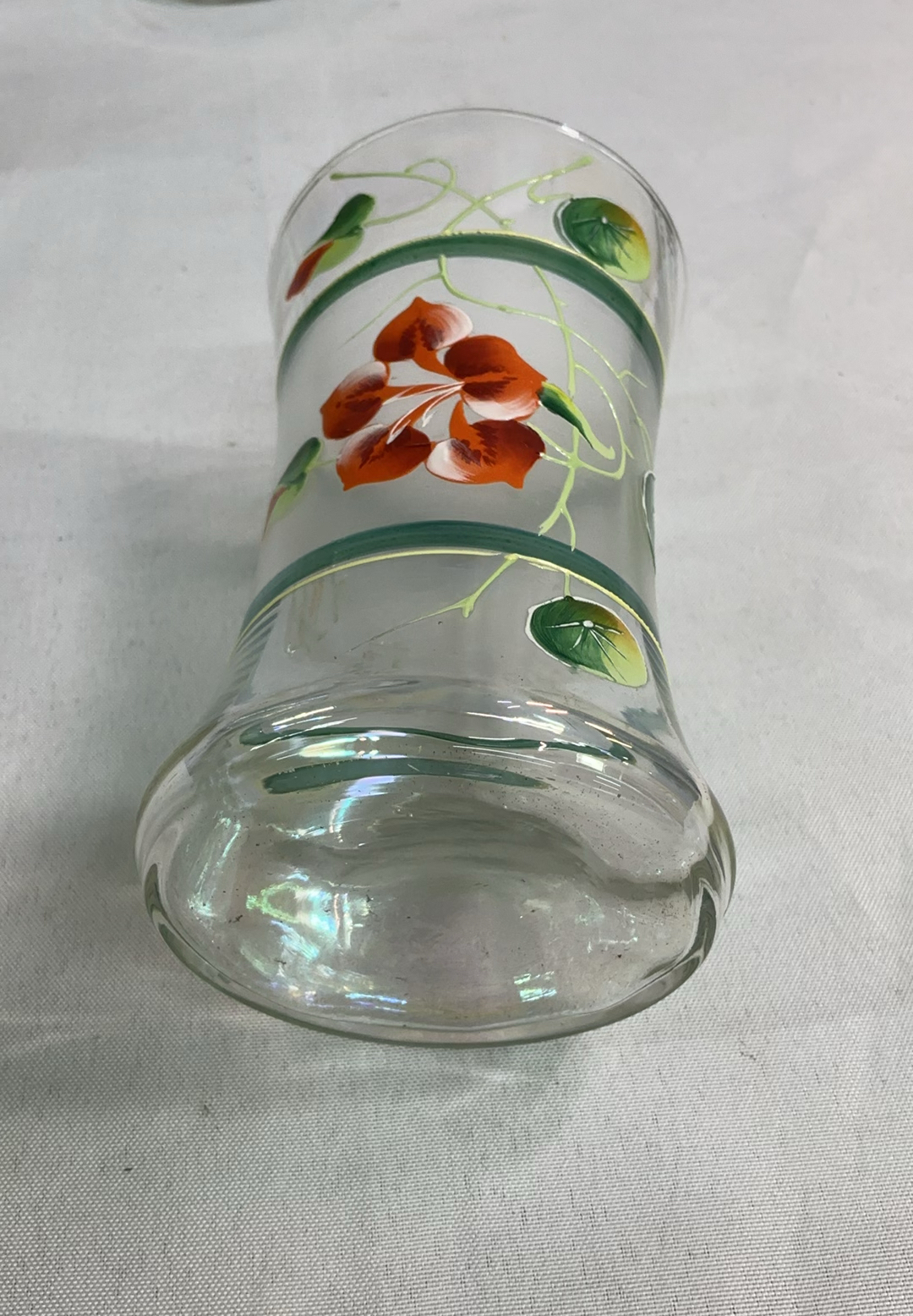 Set of six hand-painted floral glass Libby tumblers - image 2 of 4