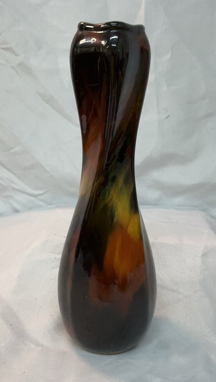 Vintage Aurelian Weller Vase, Murano Orange Glass Serving Bowl - image 3 of 6