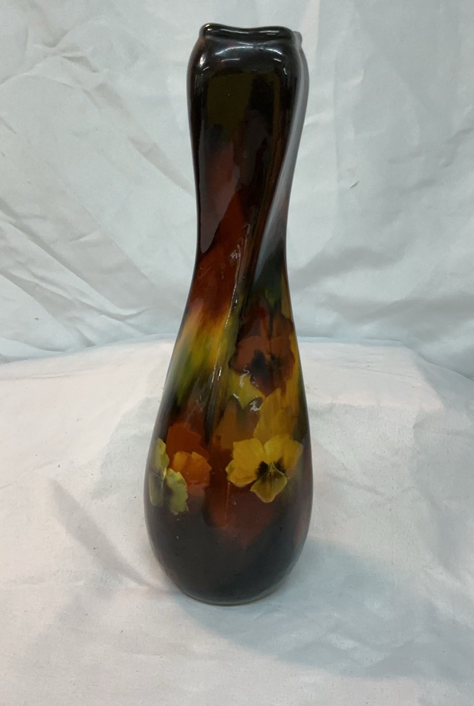 Vintage Aurelian Weller Vase, Murano Orange Glass Serving Bowl - image 2 of 6