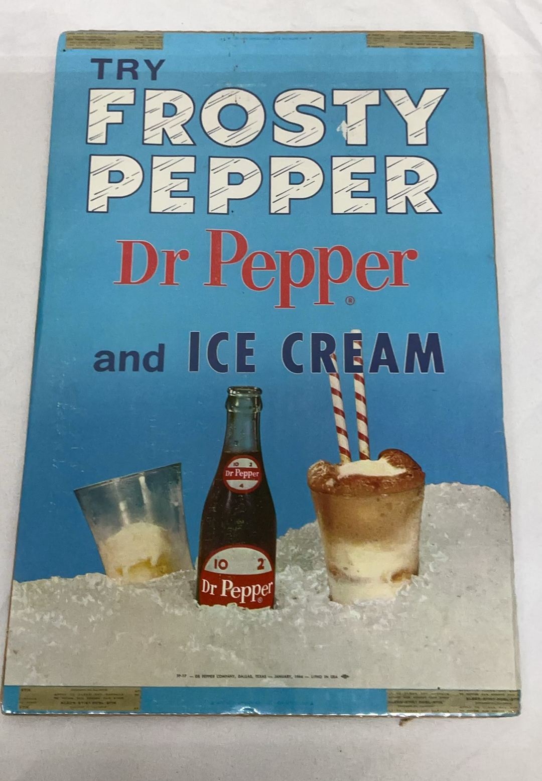 Vintage Metal Dr. Pepper Thermometer And Print Advertisement - image 5 of 8