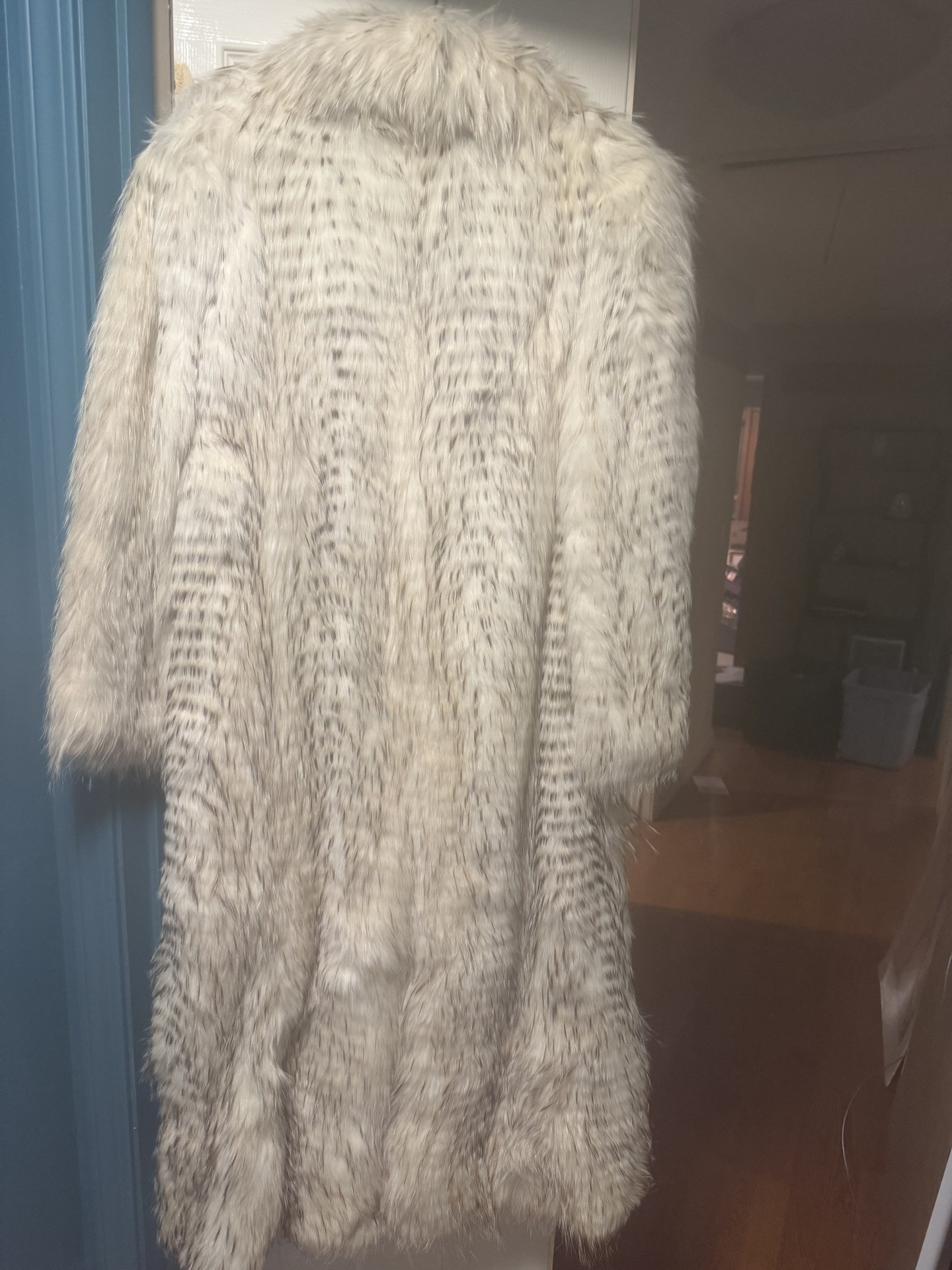 Long white fur coat with branding labels - image 3 of 5