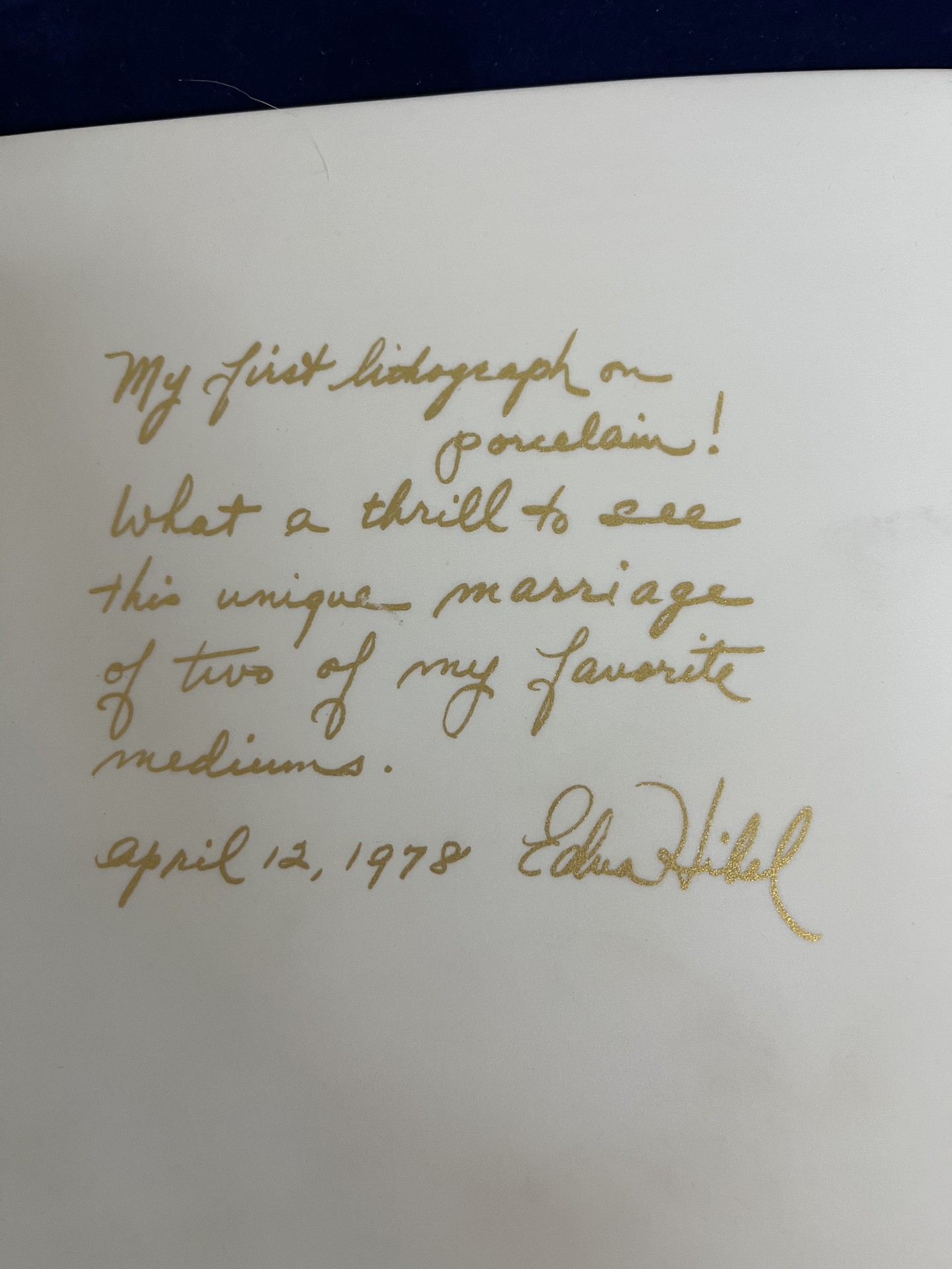Edna Hibel Lithograph on Porcelain, Framed - image 2 of 3