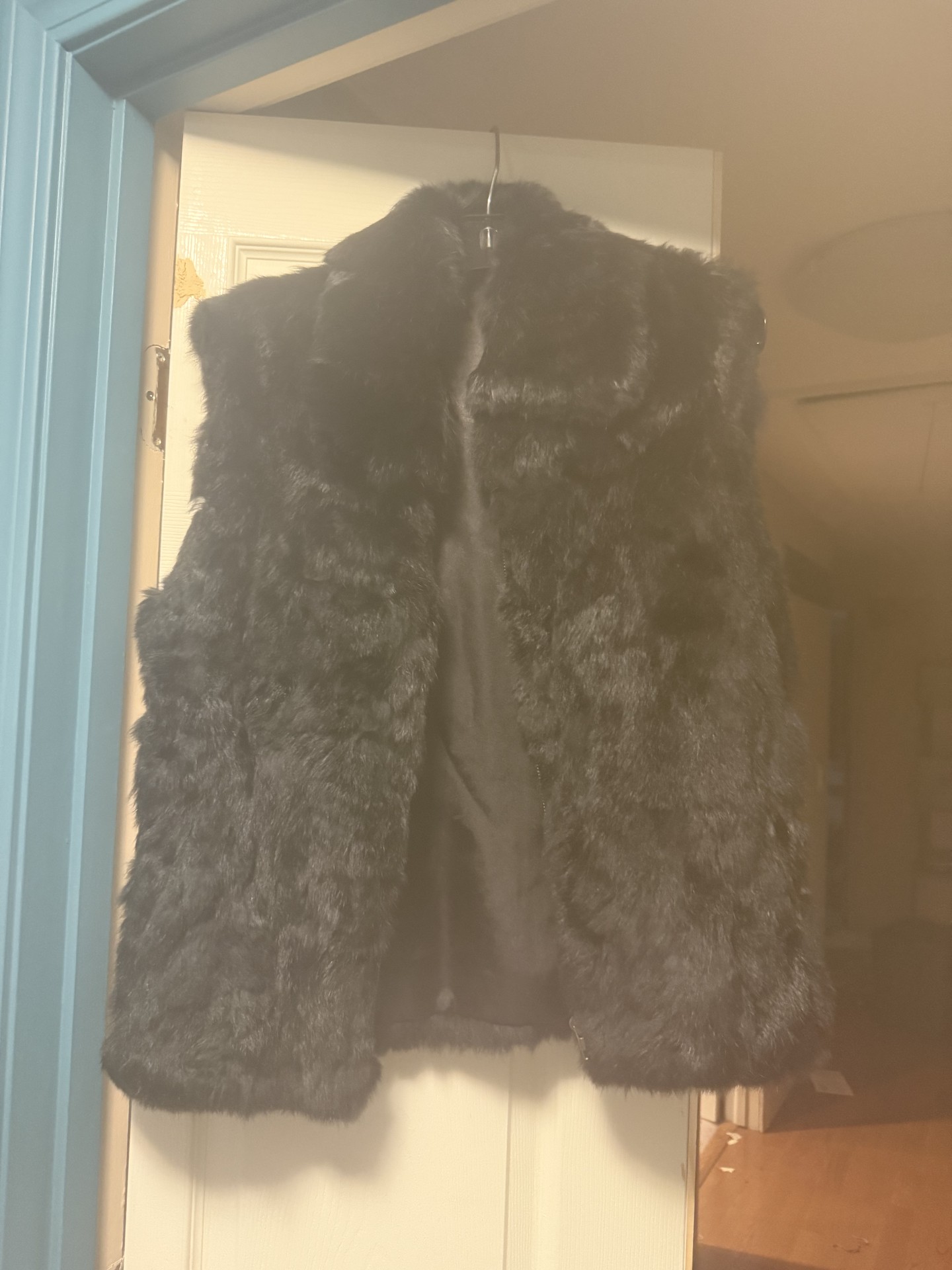 Black rabbit fur vest with Saks Fifth Avenue label - image 1 of 6