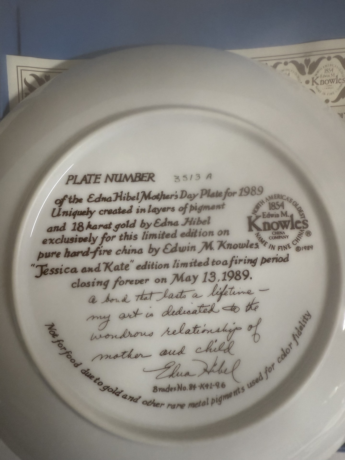 Edna Hibel Mother's Day Plates by Knowles China - image 20 of 22