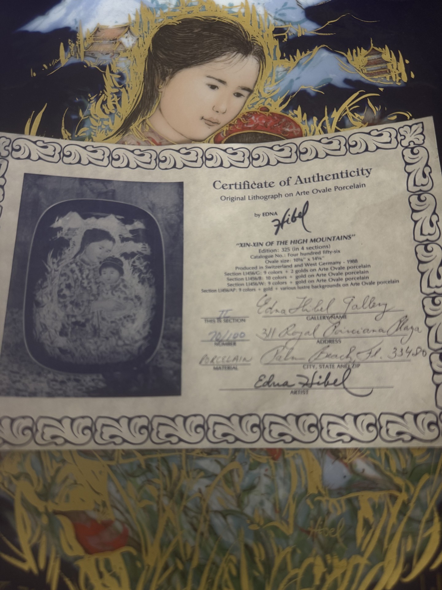 Edna Hibel Limited Edition Porcelain Oval Plaque - image 4 of 6