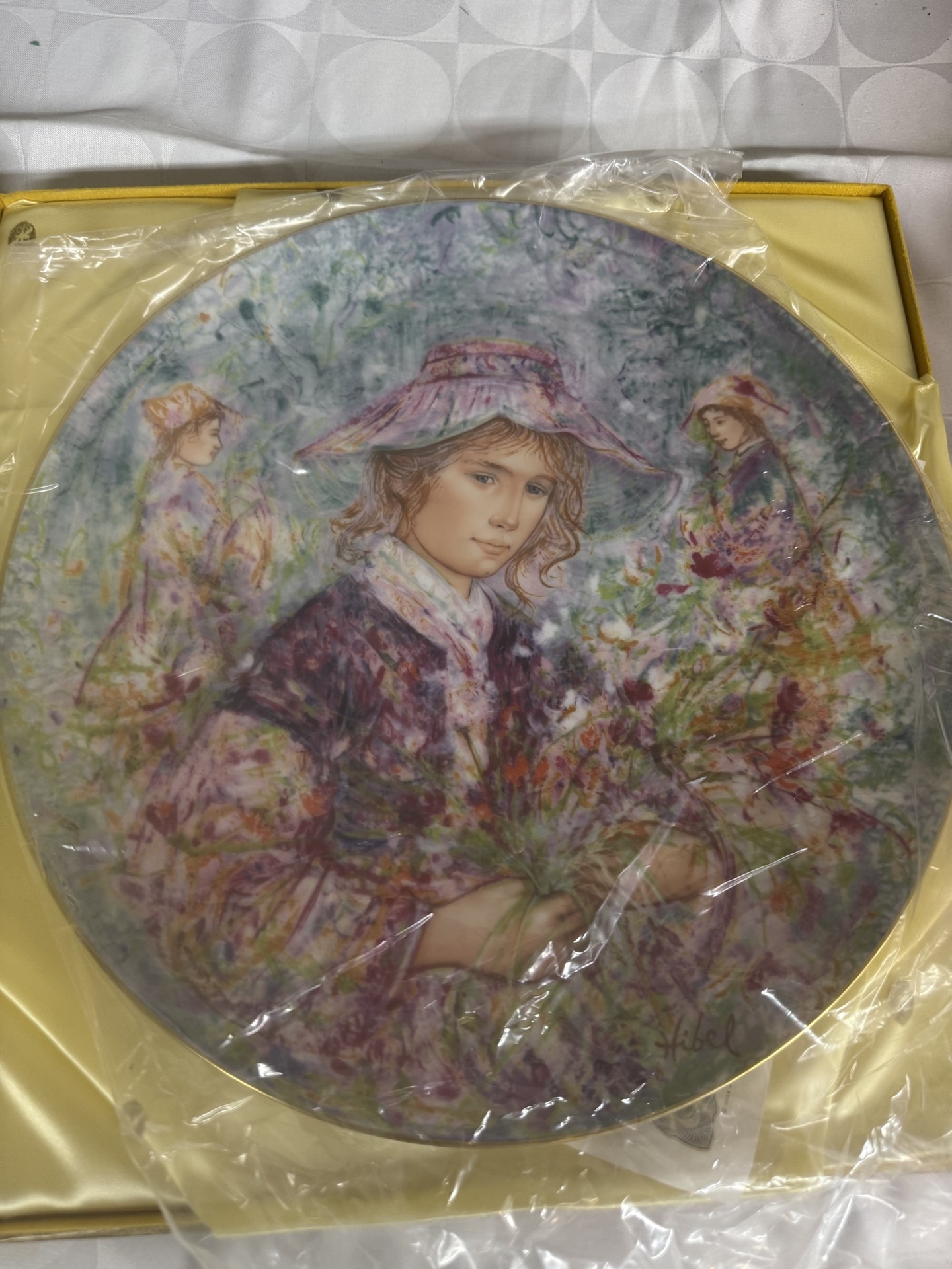 Hibel Flower Girl of Provence Commemorative Plate with Certificate - image 4 of 4