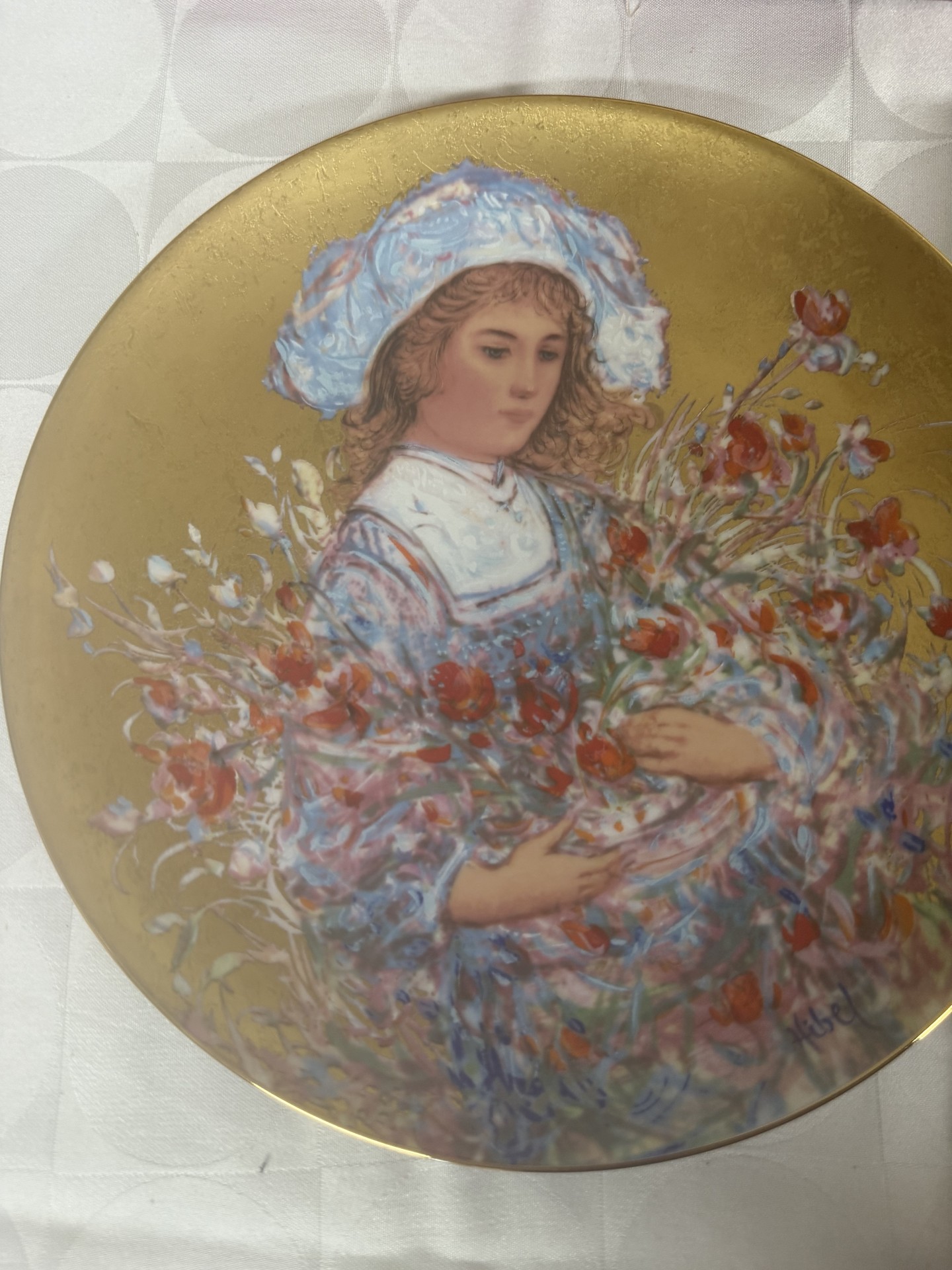 Edna Hibel Lucia & Child Limited Edition Porcelain Plates - image 12 of 14