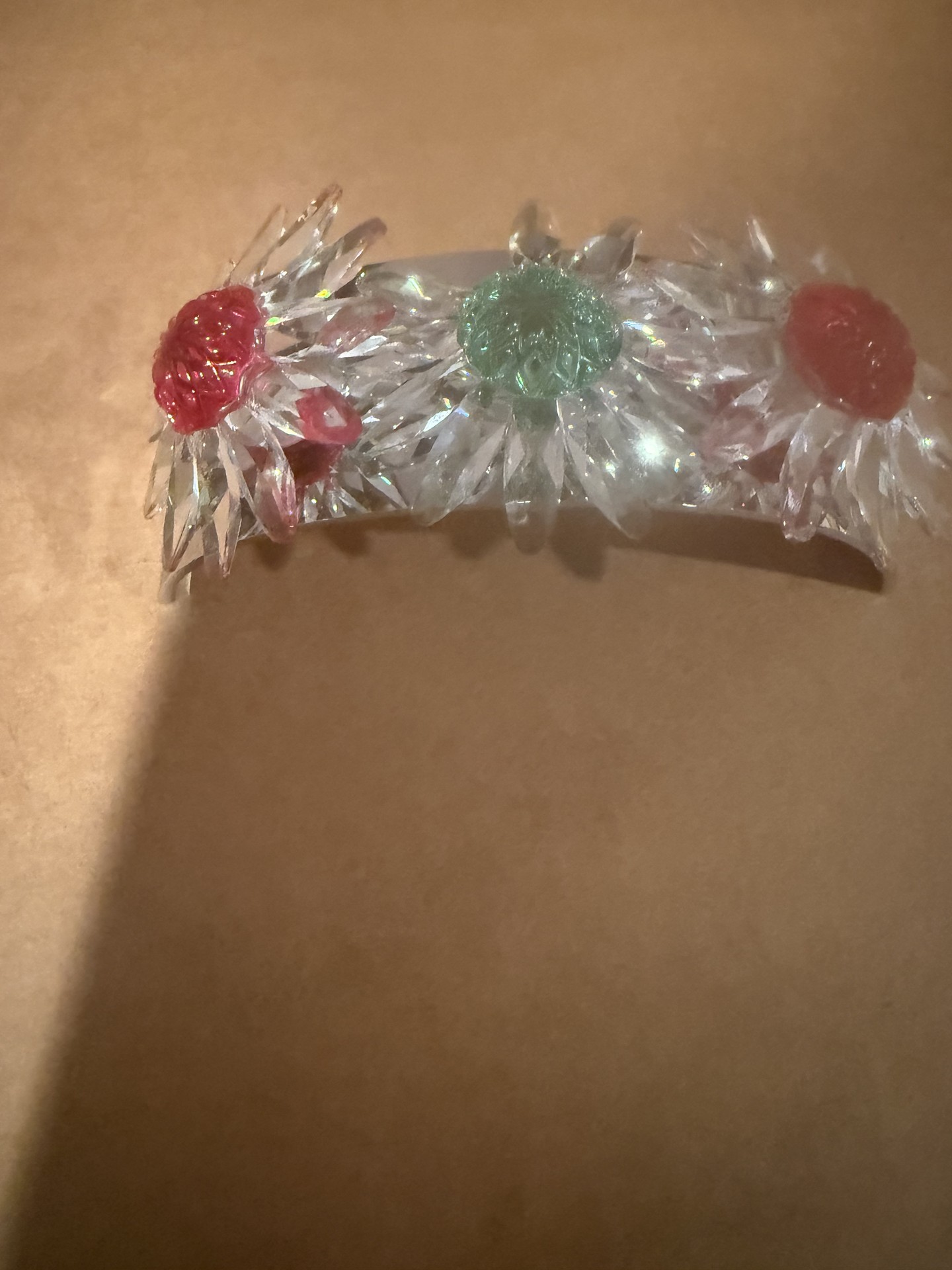 Swarovski Crystal Bracelet with Three Flower Centers - image 1 of 5