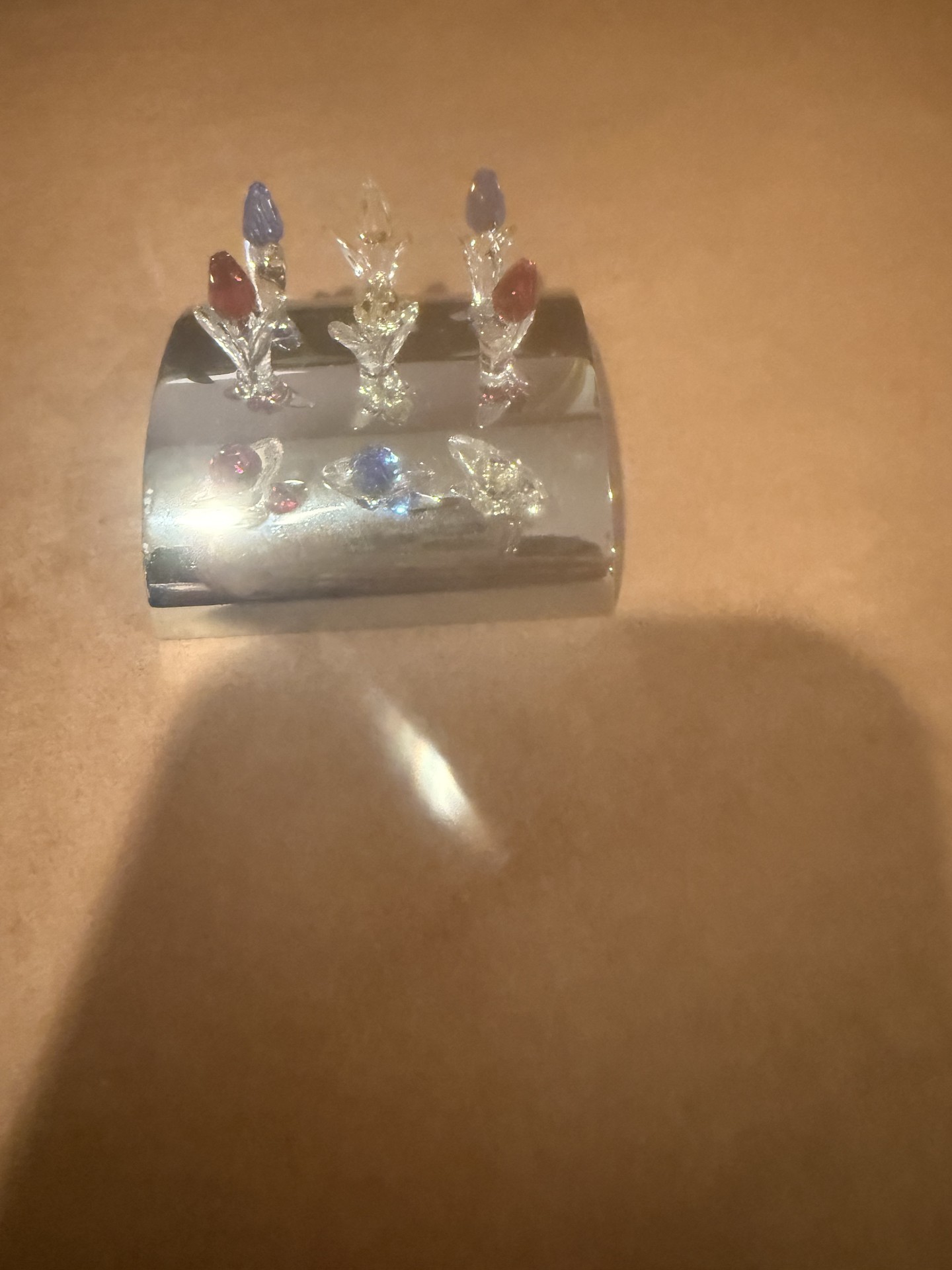 Chrome display stand with glass-stem ornaments - image 3 of 4