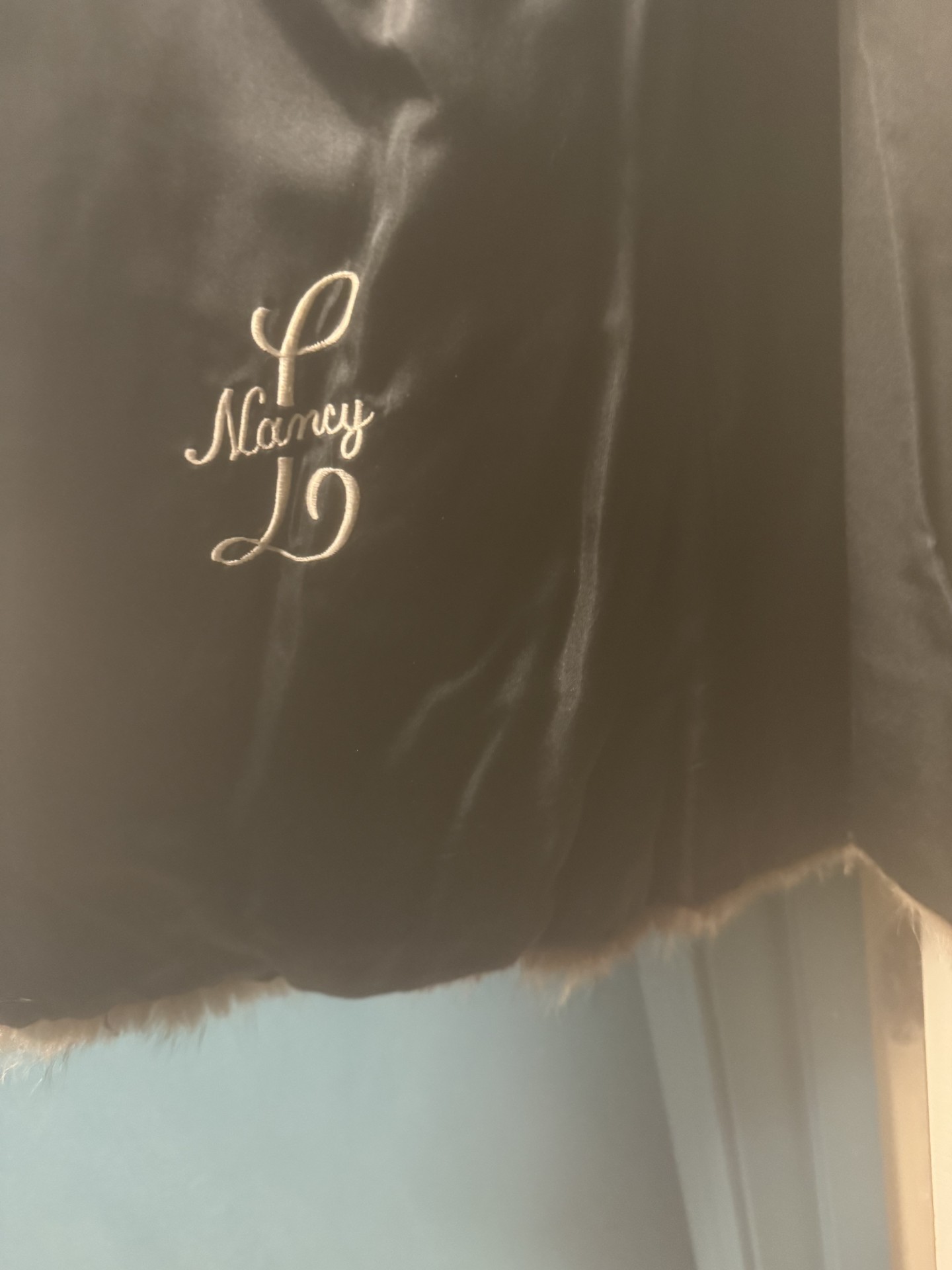 Brown fur coat on hanger - image 3 of 6