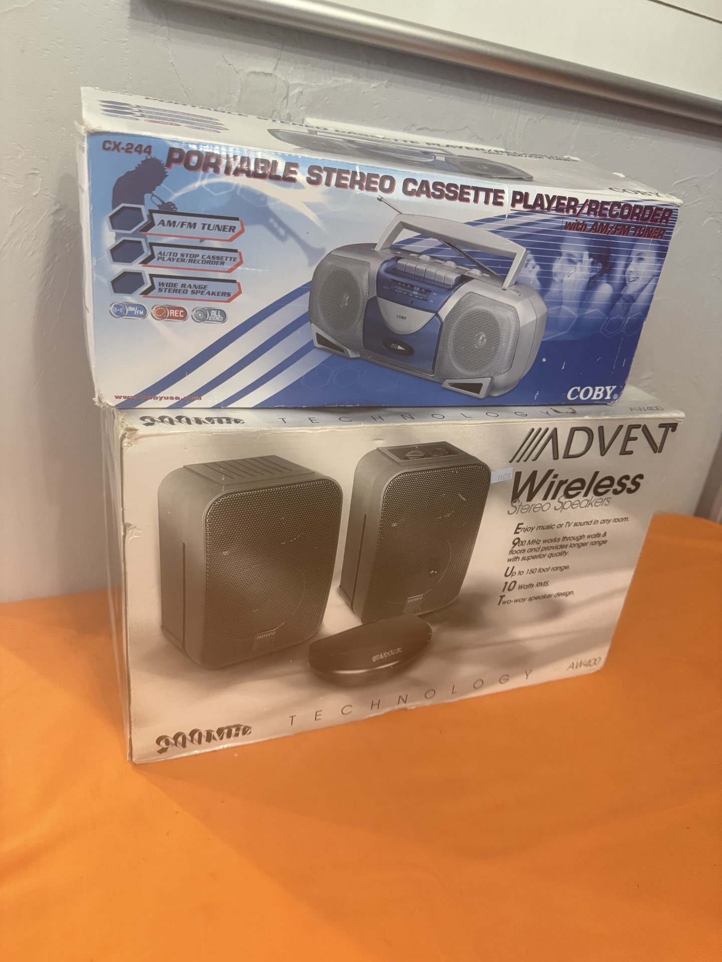 Portable stereo cassette player/recorder and wireless speaker set - image 1 of 2